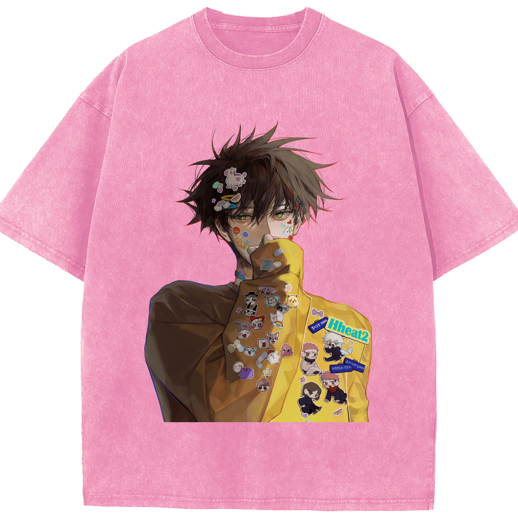（画像用） 呪術廻戦 Jujutsu Kaisen 綿100% ヴィンテージ風 半袖Tシャツ（フロントプリント）
